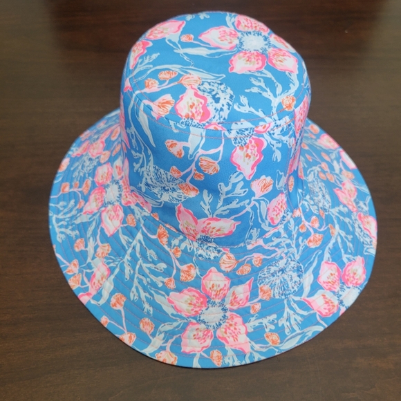 Lilly Pulitzer Reversible Canvas Sun Hat vibrant "Bahamian Rhapsody Print - Picture 3 of 6